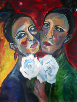 Rosenstolz<br>
Acryl/Leinen<br>
145x105cm<br>
2016