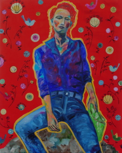 Dornröschen wartet<br>
Acryl/Leinen<br>
145x 115cm<br>
2015