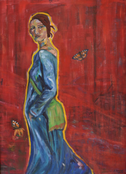 Goodbye Loreley<br>
Acryl/Leinen<br>
145x105cm<br>
2017